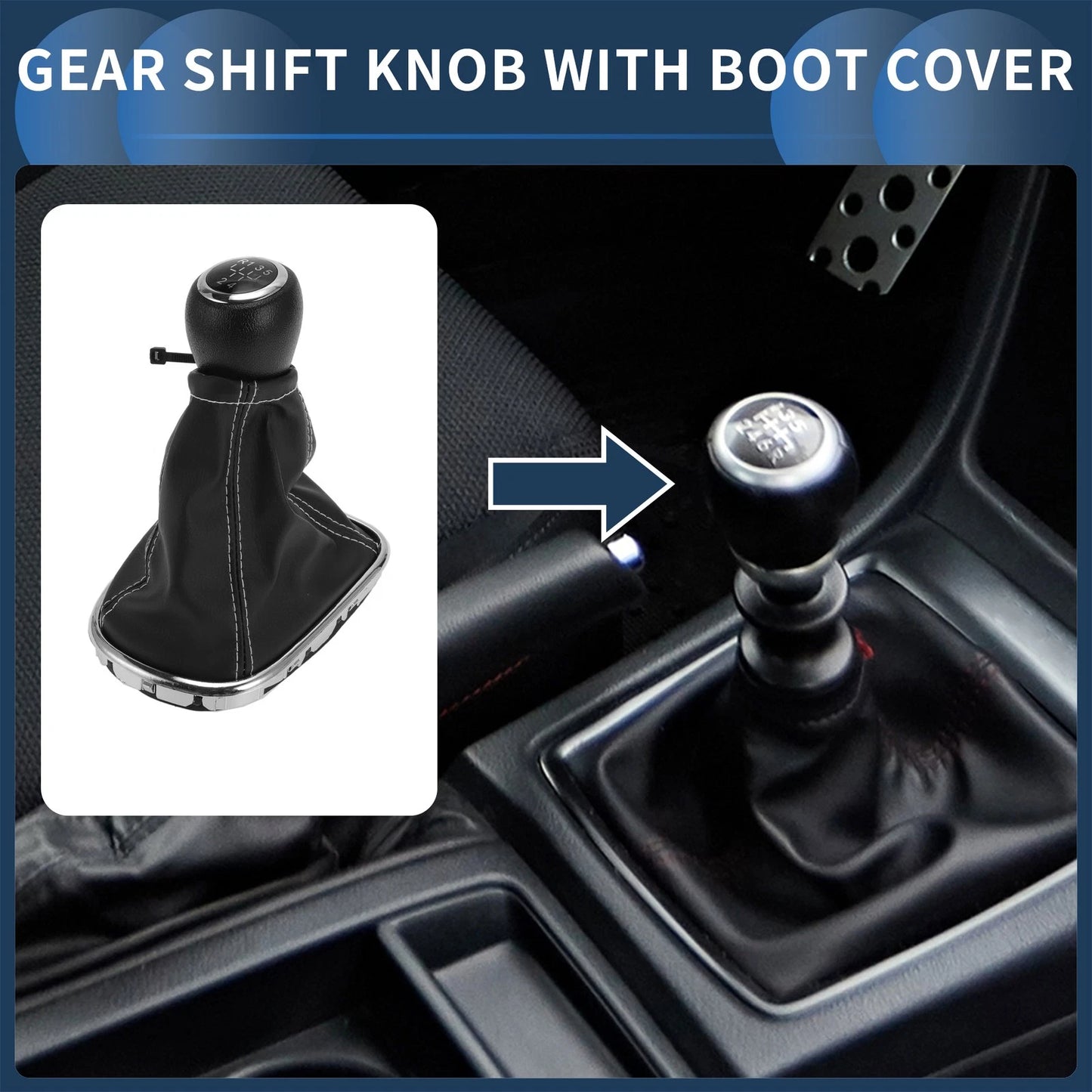 5-Speed Gear Shifter Knob with Cover for Chevrolet Cruze (2008 - 2015)