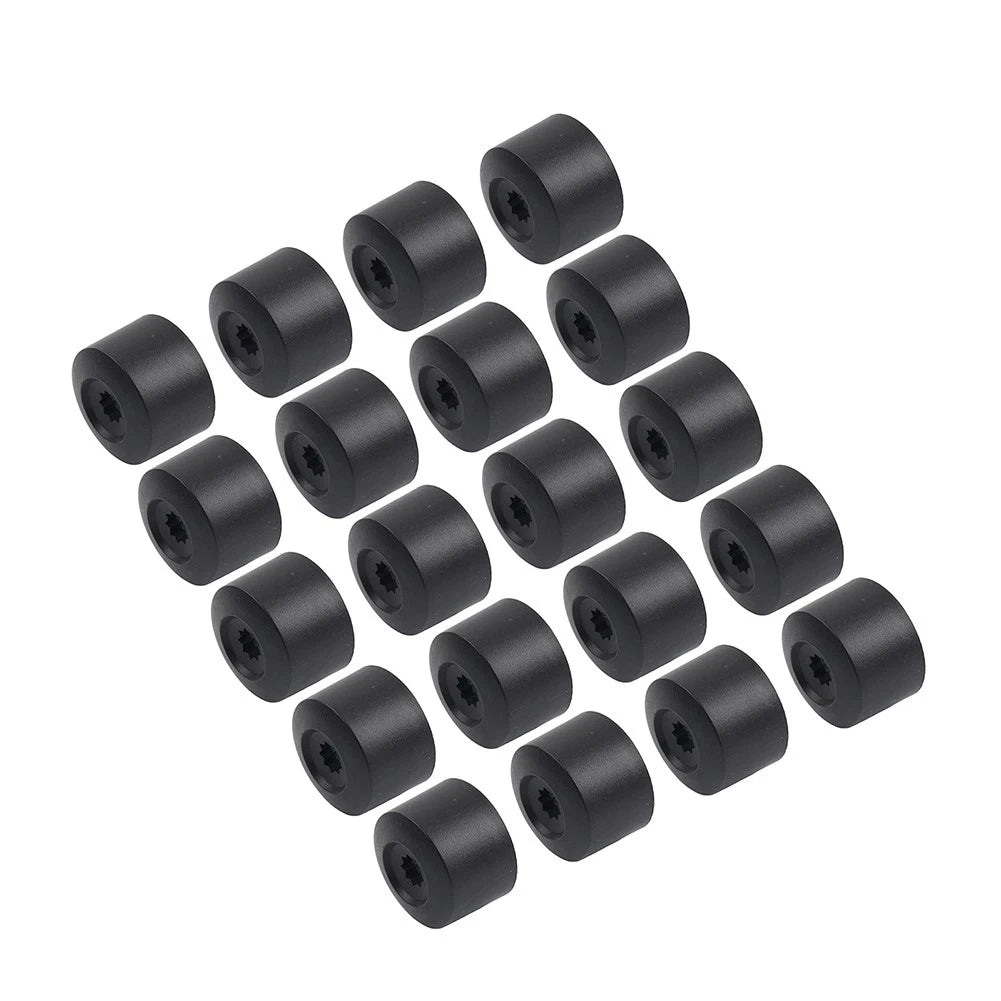 17mm Black Wheel Lug Nut Bolt Cover Caps 20Pcs for Volkswagen Golf, Passat, Beetle