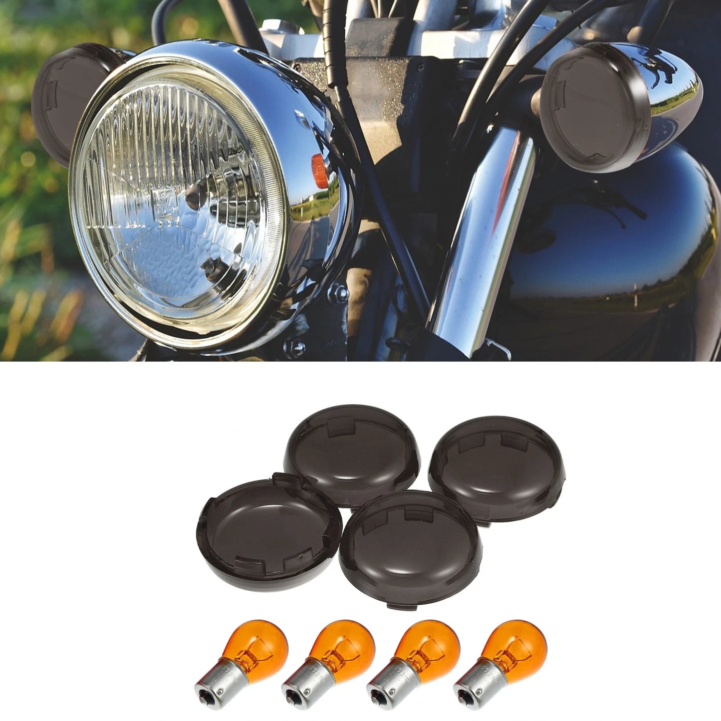 Smoked Black Turn Signal Lens for Harley Dyna (02–13)
