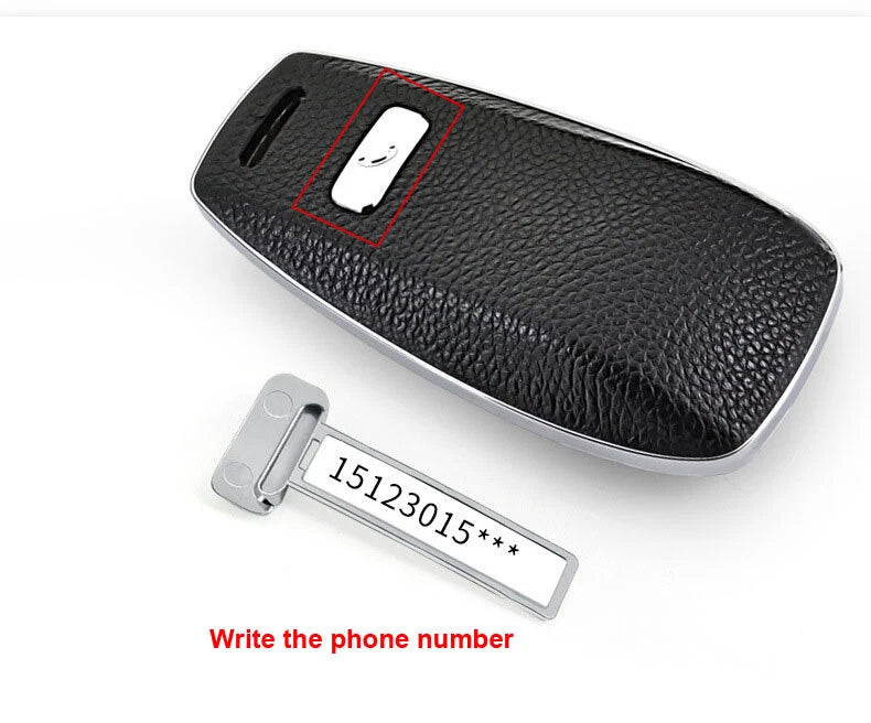 Black Leather FOB Key Cover Remote Bag fit for Benz E class E200 E300 2016-18