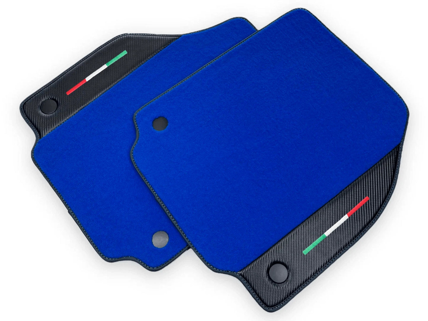 Blue Floor Mats for Ferrari 488 GTB (2015-2022) - AutoWin Brand with Carbon Fiber
