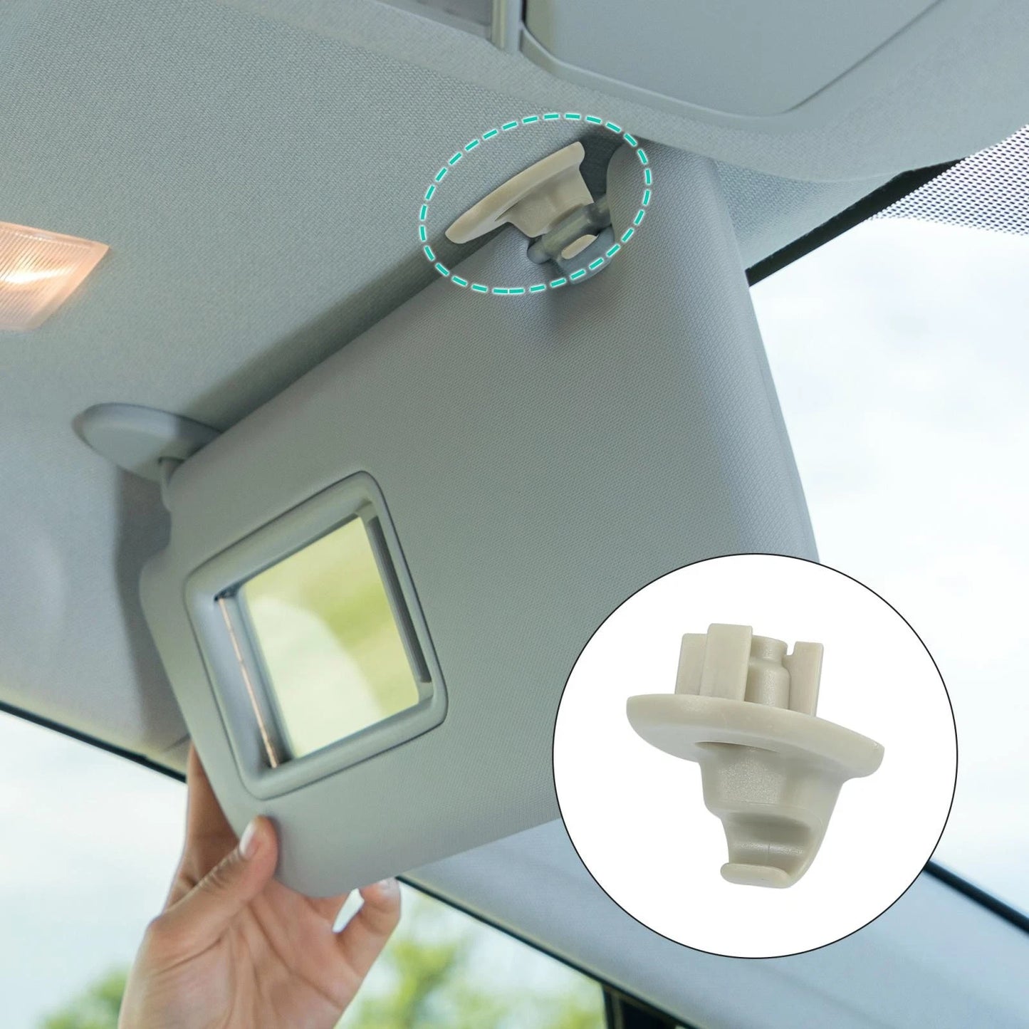 Gray Car Plastic Sun Visor Hook Clip for Dodge Nitro (2007-2011)