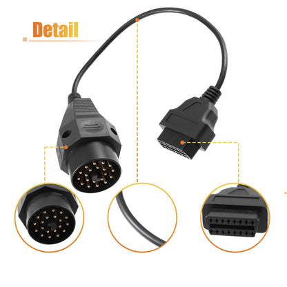 OBD1 20-Pin to OBD2 16-Pin Diagnostic Tool Adapter Cable for BMW (1996-2001)