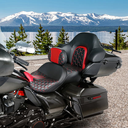 Driver Passenger Seat & Backrest Pad for Harley Road Glide (2014 - 2023)