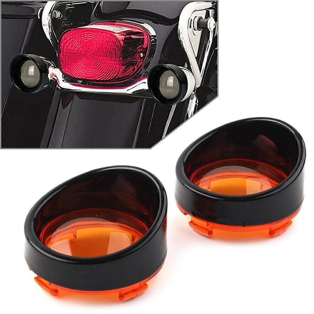 2 x Turn Signal Light with Orange Lens for Harley Davidson Softail