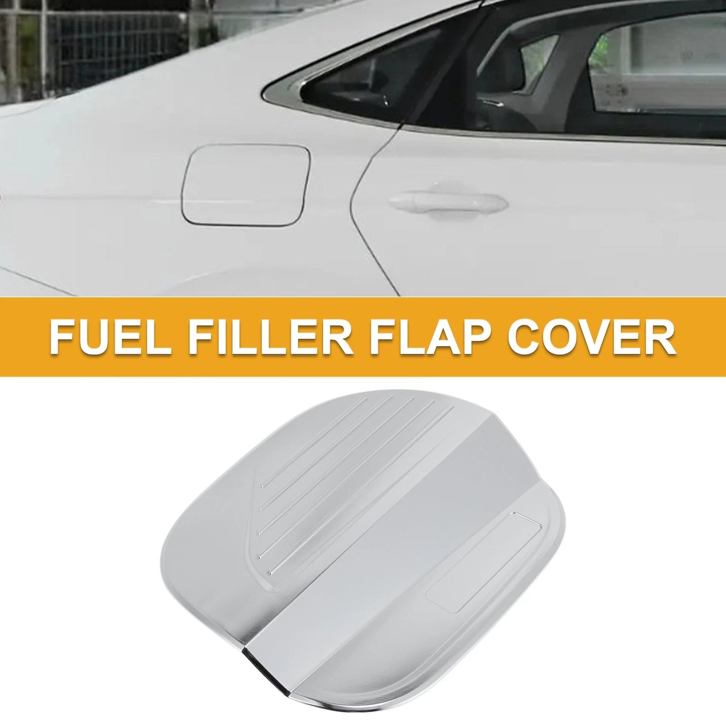 Fuel Tank Door Cap for Hyundai Sonata 2020-2023 Gas Tank Flap Chrome Silver