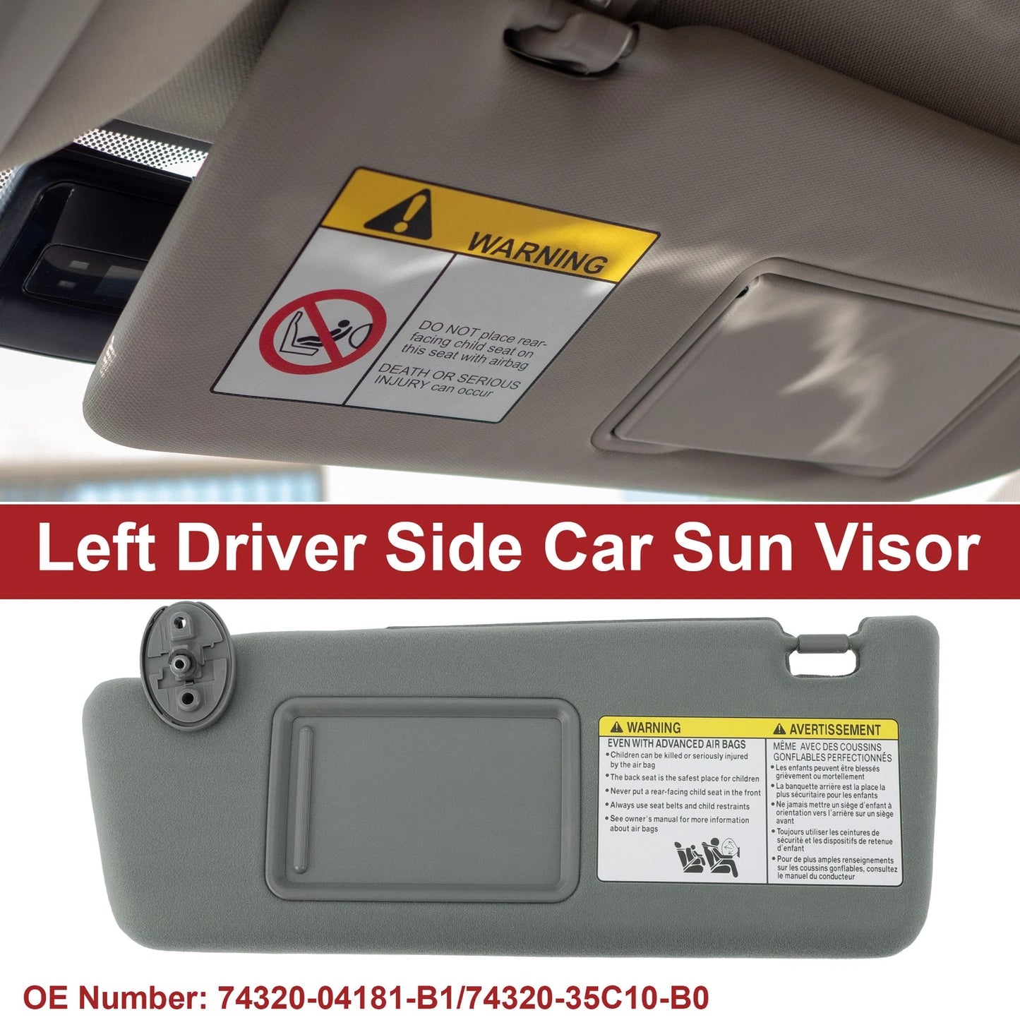 Left Car Sun Visor for Toyota Tacoma (2005–2011)
