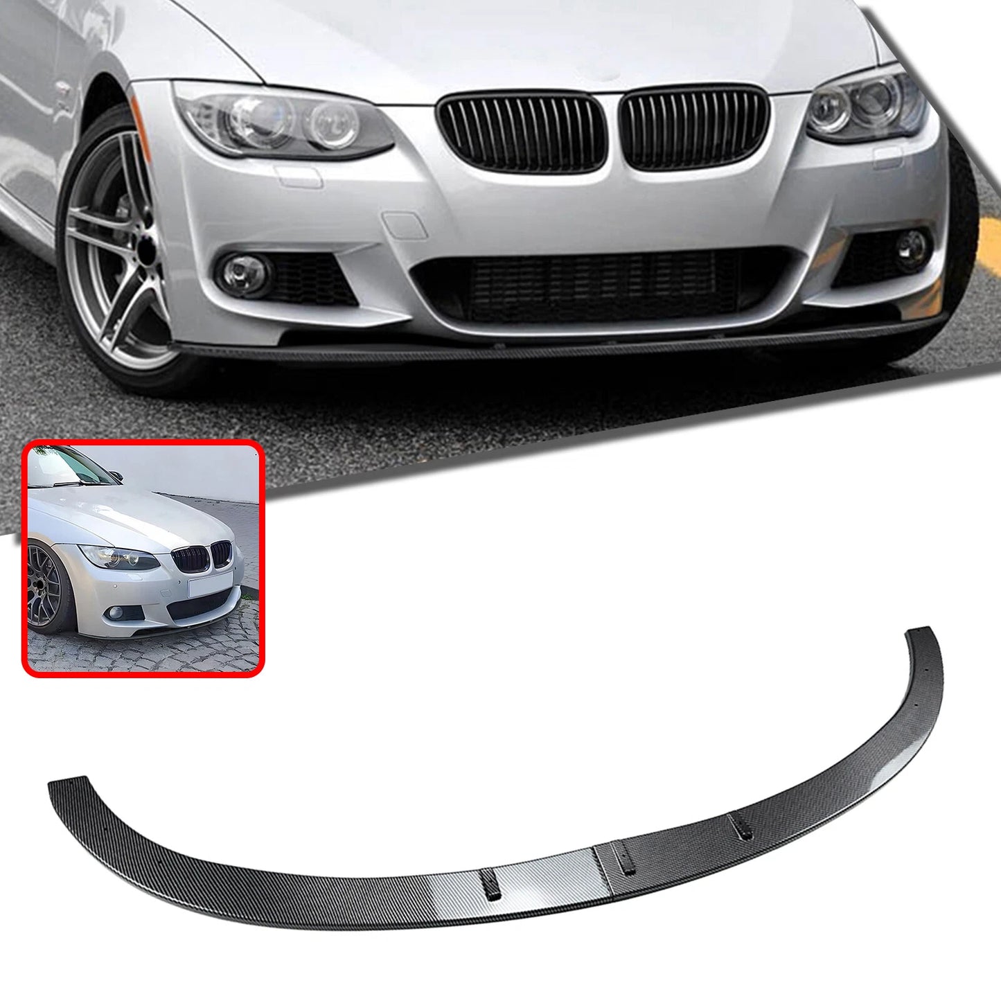 Front Bumper Spoiler Lip for BMW 3 Series E92 E93 M Sport (2006-2013)
