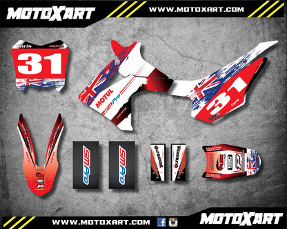 Custom Graphics Full Kit for Honda CRF 110 (2013-2018) - Aussie Pride Style