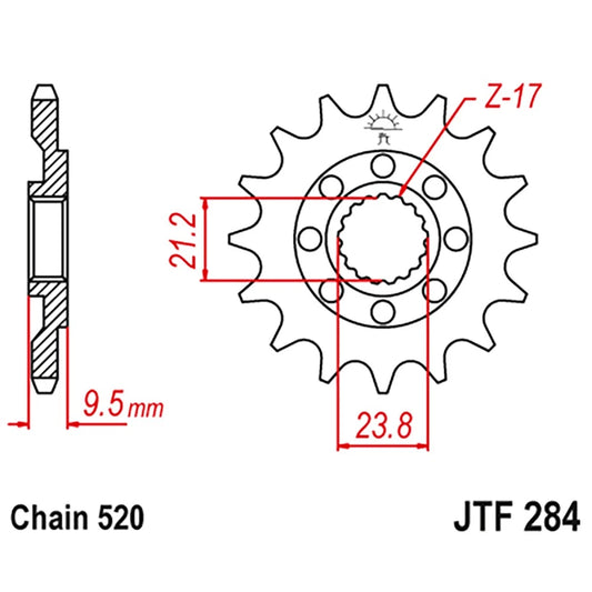 14-Tooth Front Sprocket for Honda TRX450R & TRX450ER Sportrax