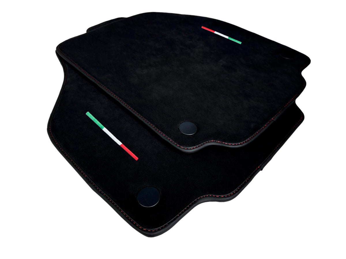 Black Alcantara Floor Mats for Ferrari 488 Spider (2015-2020)
