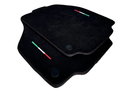 Black Alcantara Floor Mats for Ferrari 488 Spider (2015-2020)