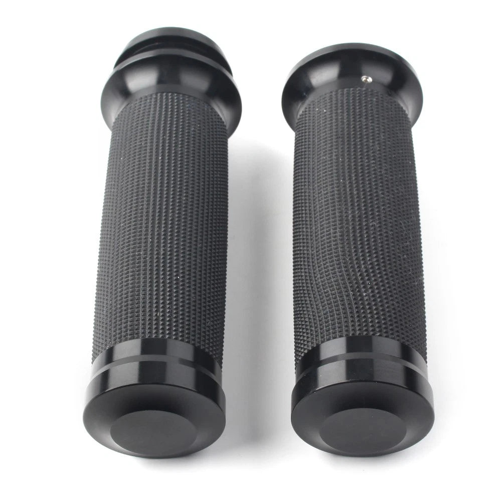 1" Black CNC Hand Grips for Harley Davidson Touring Sportster Dyna (2000-2023)