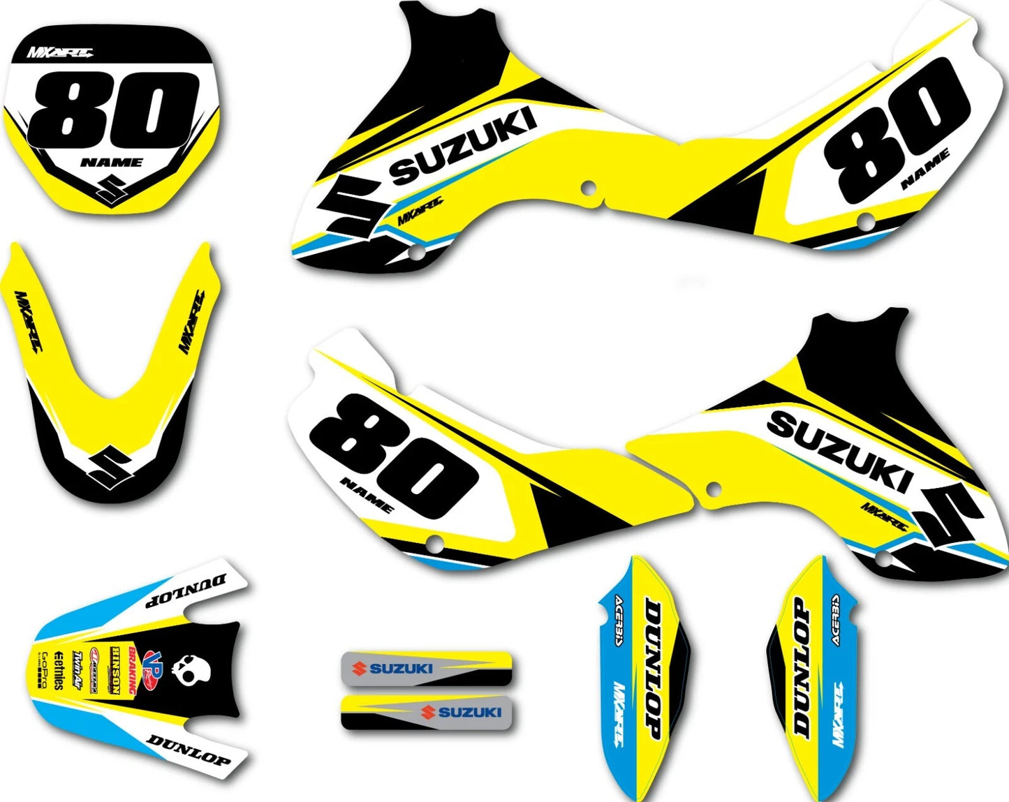 Custom Graphics Kit Decals for Suzuki JR 80