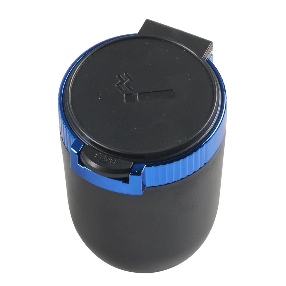 Portable Car Ashtray with Blue LED Light for All Vehicles