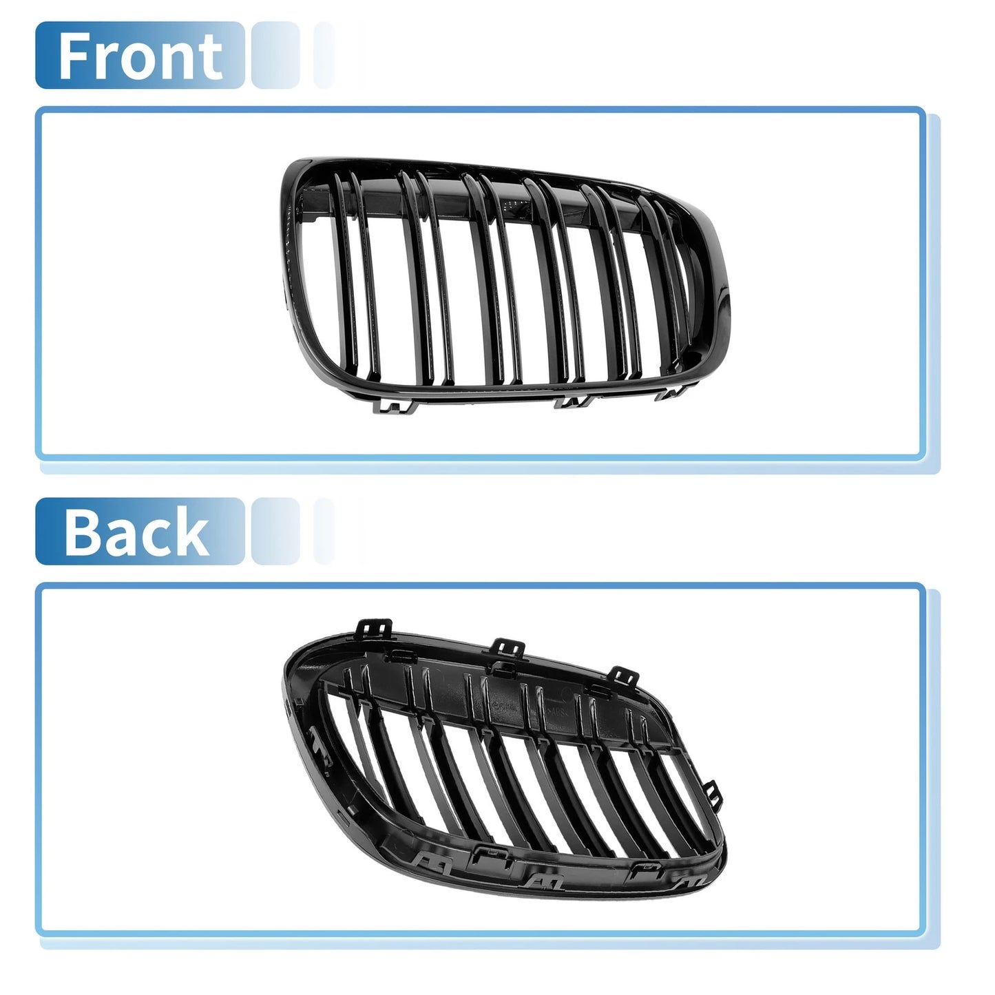 Glossy Black Kidney Grille for BMW X1 (2016-2017)