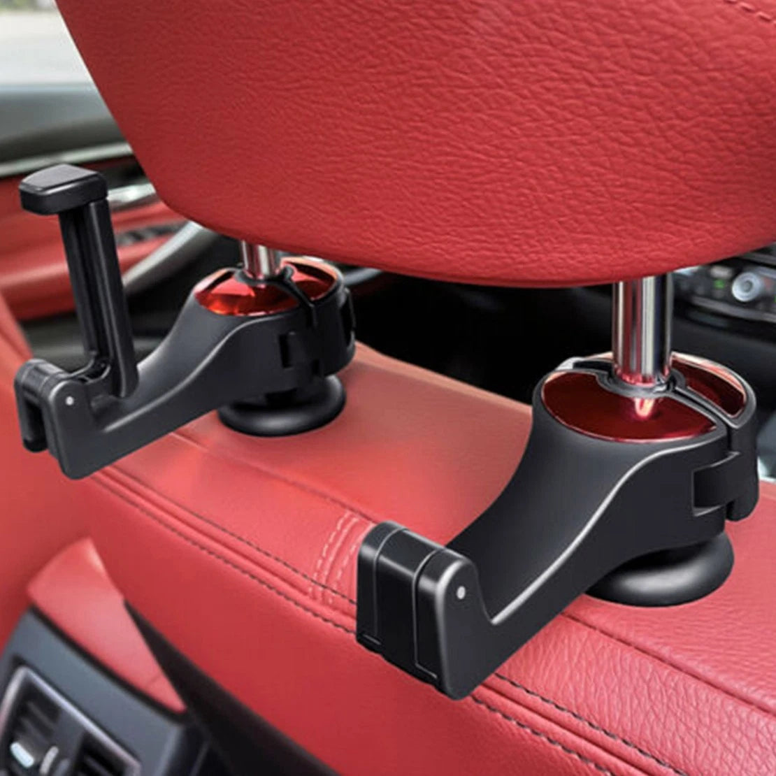 Red Car Headrest Hooks for Vehicle Seat Back Hanger Bag Purse Holder