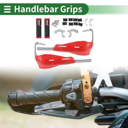 Hand Grips Cover Kit for Motorcycle Aluminum Alloy Rubber Side Red