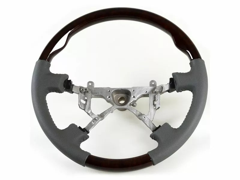 Steering Wheel Wood Grain Leather Grip for Lexus LX470, Toyota Land Cruiser (1998-2007)