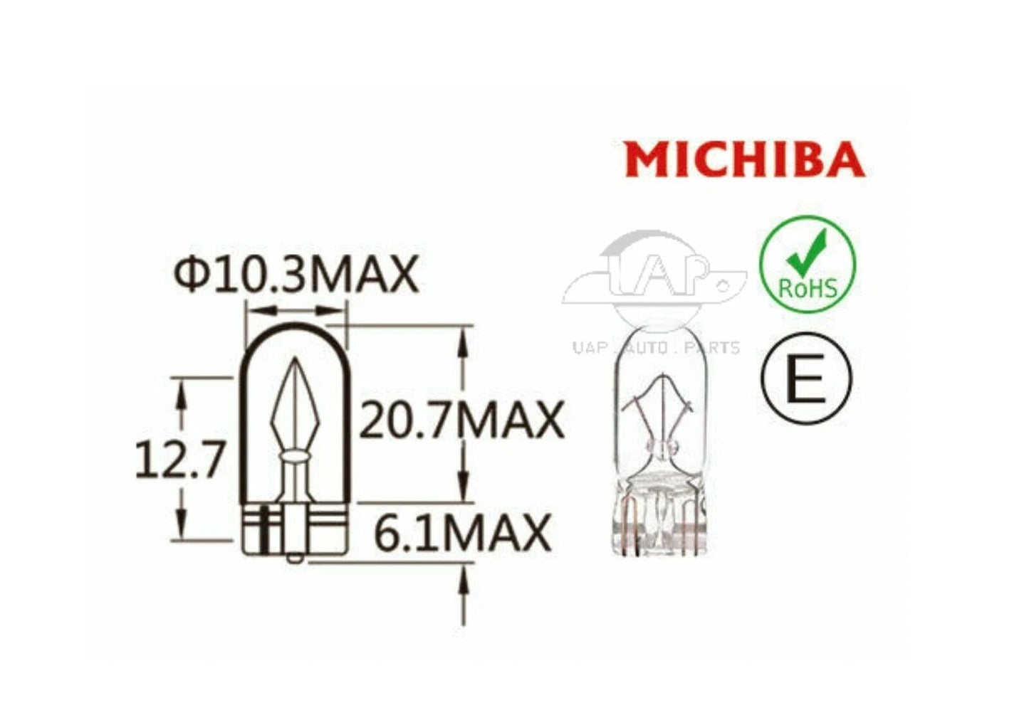 T10 W5W Halogen Globe 12V 5W for MICHIBA Interior Rego Light Park Lamp x10