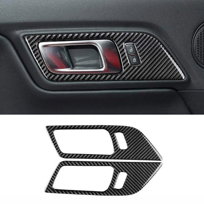 Carbon Fiber Interior Door Handle Trim Covers for 2015-2022 Ford Mustang