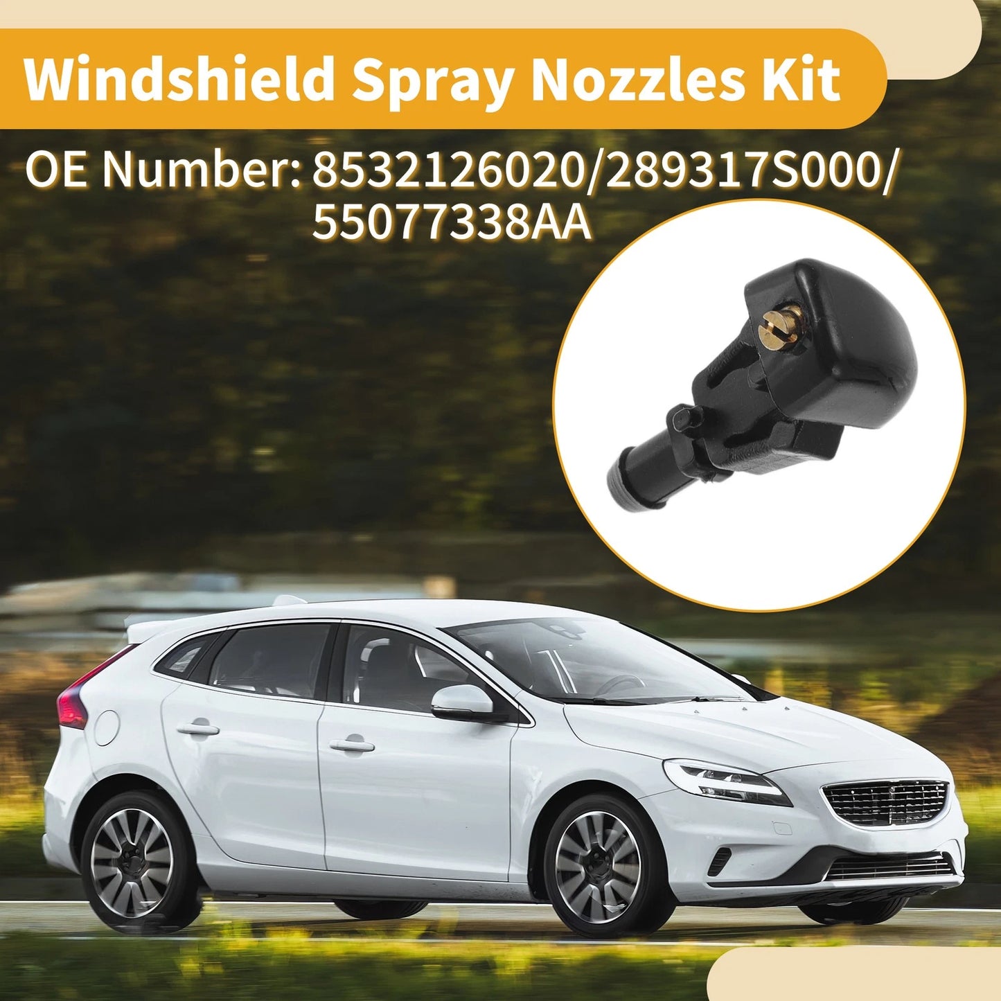 Windshield Washer Nozzle Kit for Dodge Durango with Hose Connector