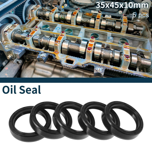 Oil Seal 35x45x10mm NBR Rubber Black 5Pcs for Make Model