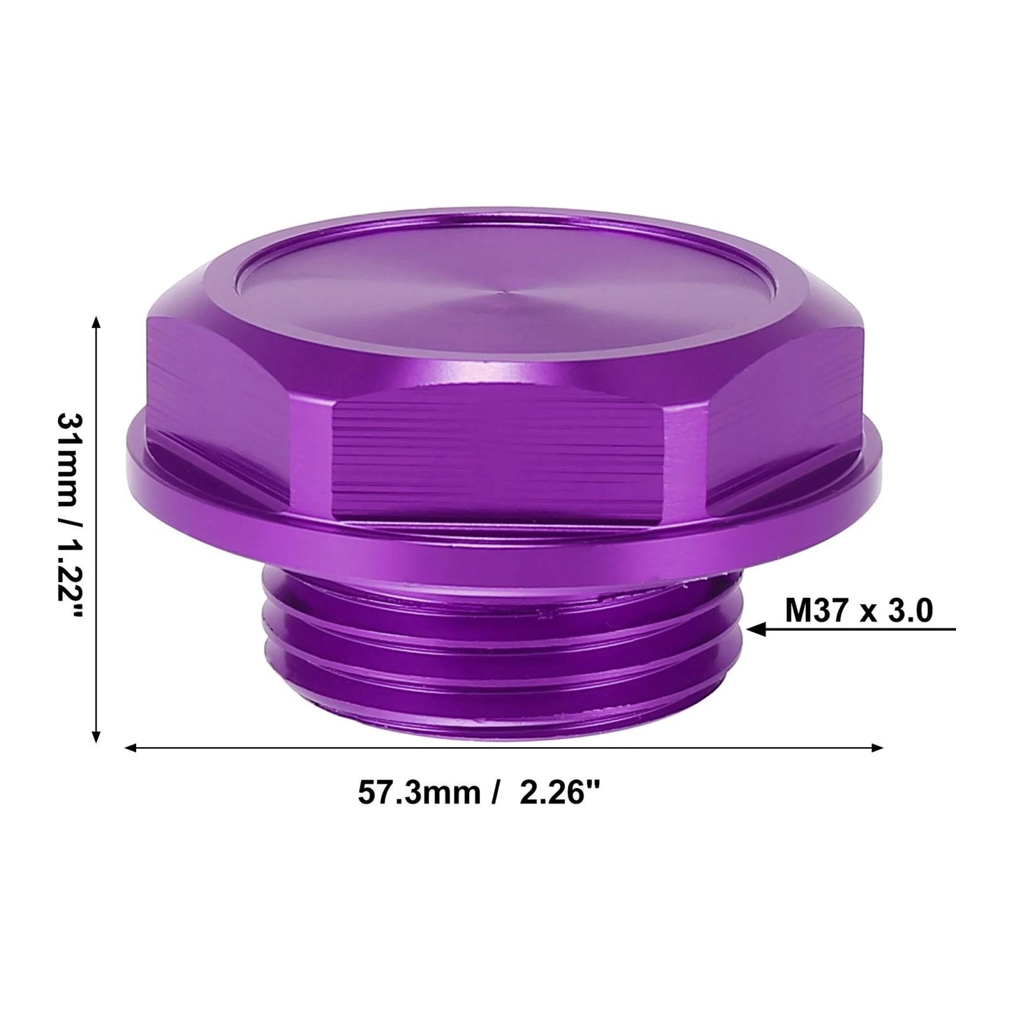Purple Aluminum Alloy Gas Engine Oil Filler Cap for Toyota RAV4 (2019-2023)