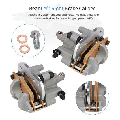 Rear Left/Right Brake Caliper & Pads for Yamaha Grizzly 550 YFM550 (2009–2014)