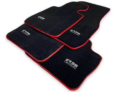 Premium Black Red Round Floor Mats for BMW 5 Series E39 (1996-2003)