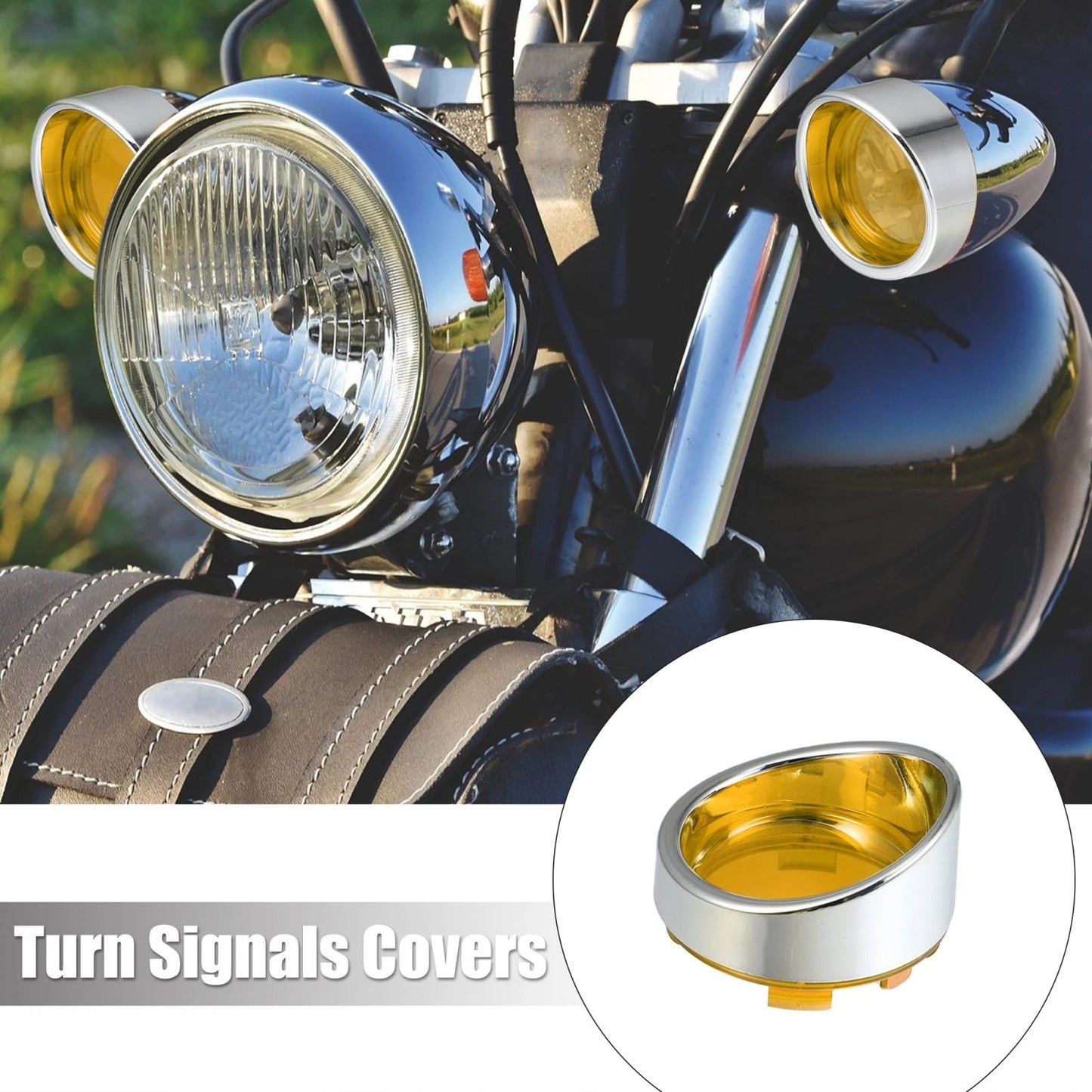 2pcs Turn Signal Light Covers for Harley Dyna Yellow