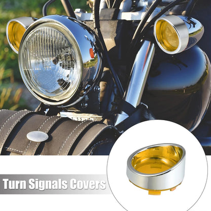 2pcs Turn Signal Light Covers for Harley Dyna Yellow