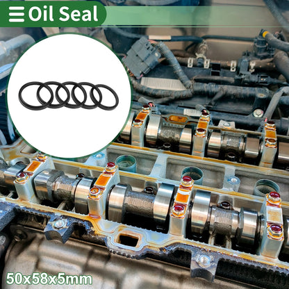Oil Seal Rotary Shaft Seal NBR Rubber 50x58x5mm Black 5 Pcs for Make Model