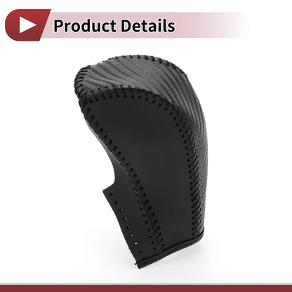 Gear Shift Knob Cover Black Carbon Fiber Faux Leather for Chevrolet