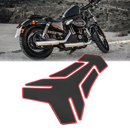 Fuel Tank Protector PVC Rubber Pad Emblem Badge Sticker Red for Motorcycle