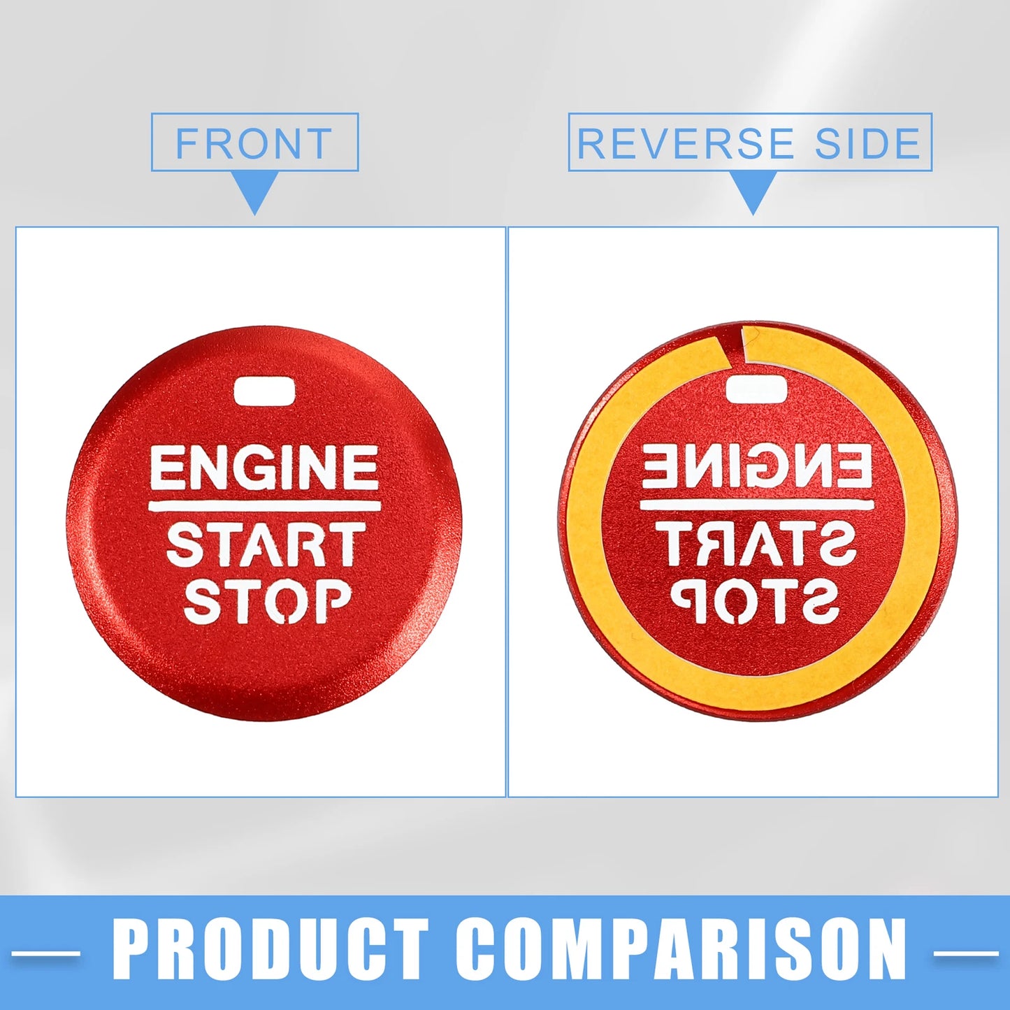Ignition Button Cover Decal for Ford Mustang (2015-2021) Red