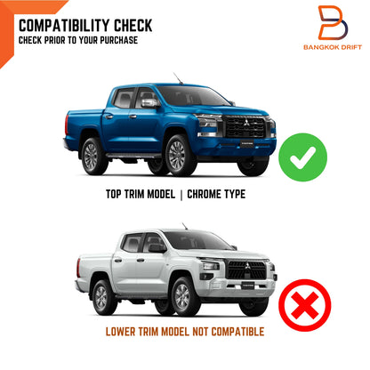 Bumper Cover Trim Matte Black for 2023-2025 Mitsubishi Triton GLS