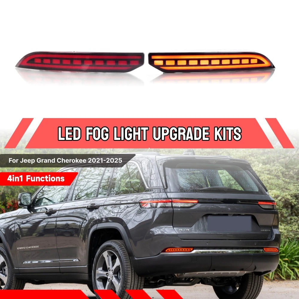 Red Lens 4in1 Turn Signal LED Fog Light for Jeep Grand Cherokee (2021–2025)