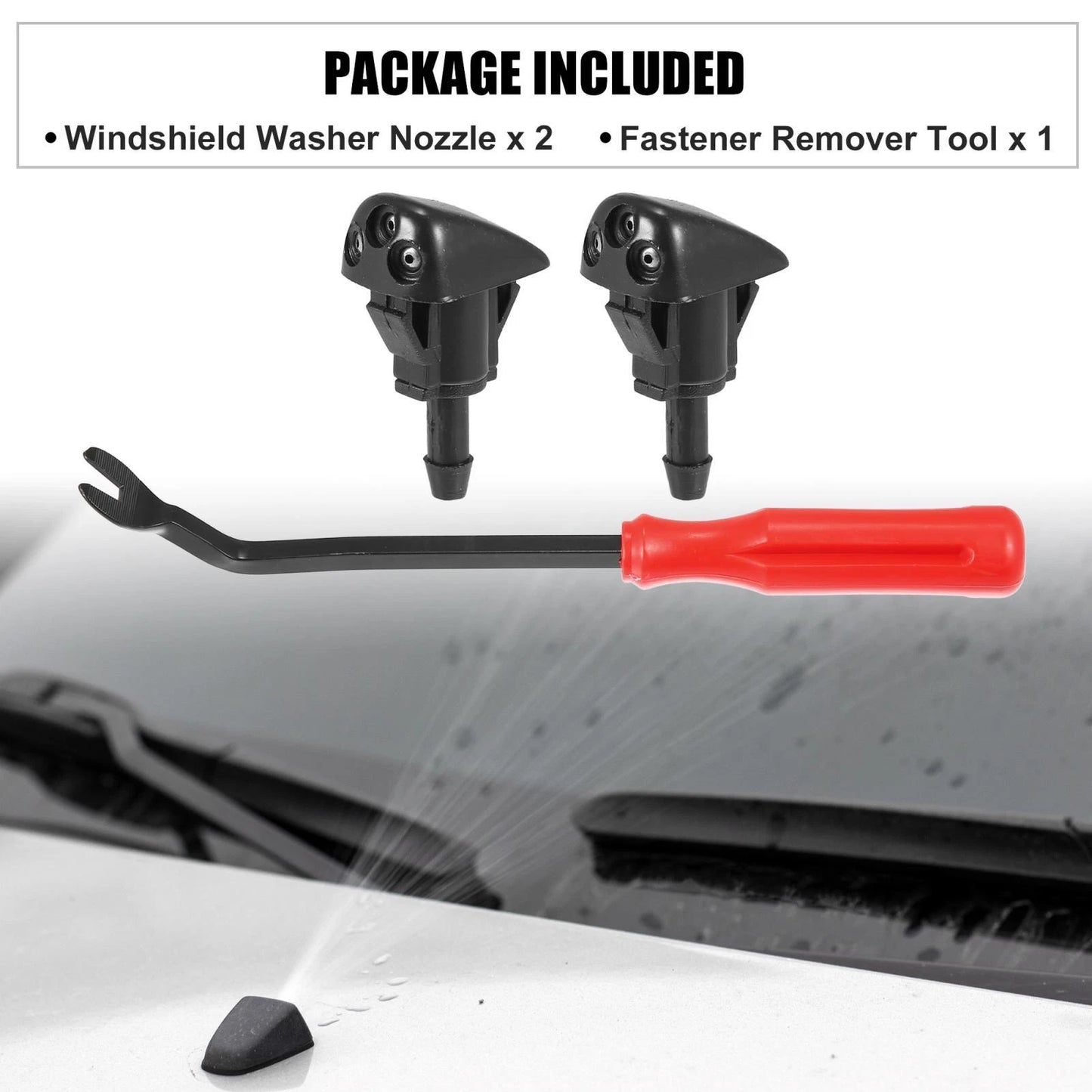 3 x Front Windshield Washer Nozzles for Hyundai Tiburon (2000-2008)