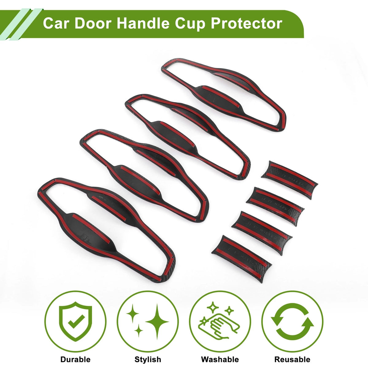 Car Door Handle Cup Protector for Honda CR-V CRV (2017-2022) 8 x Carbon Fiber
