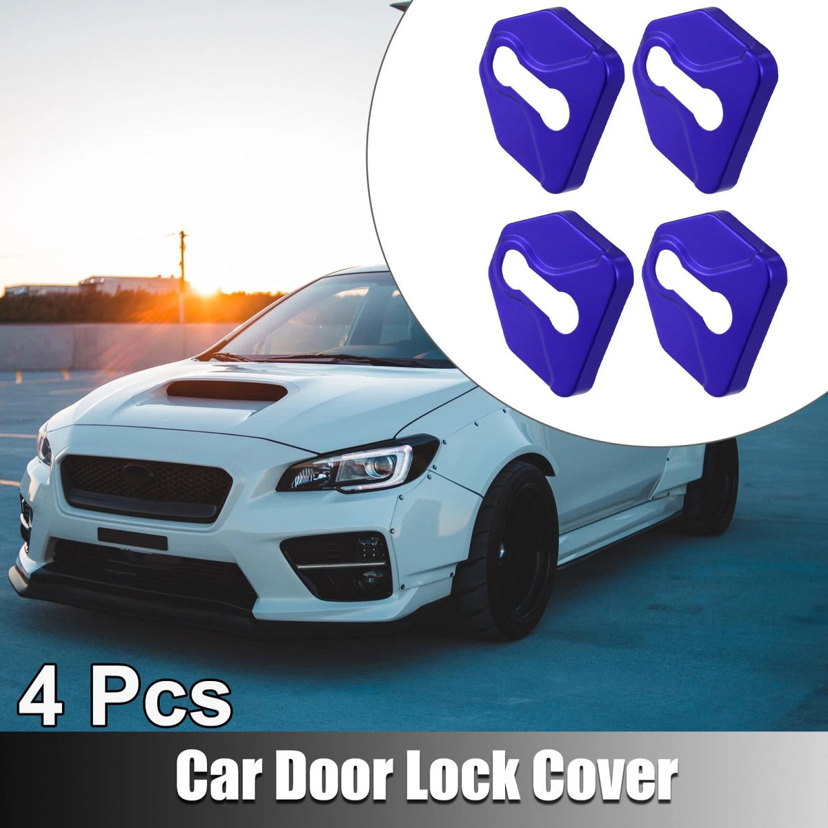 4 x Stainless Steel Car Door Lock Latch Covers for Subaru