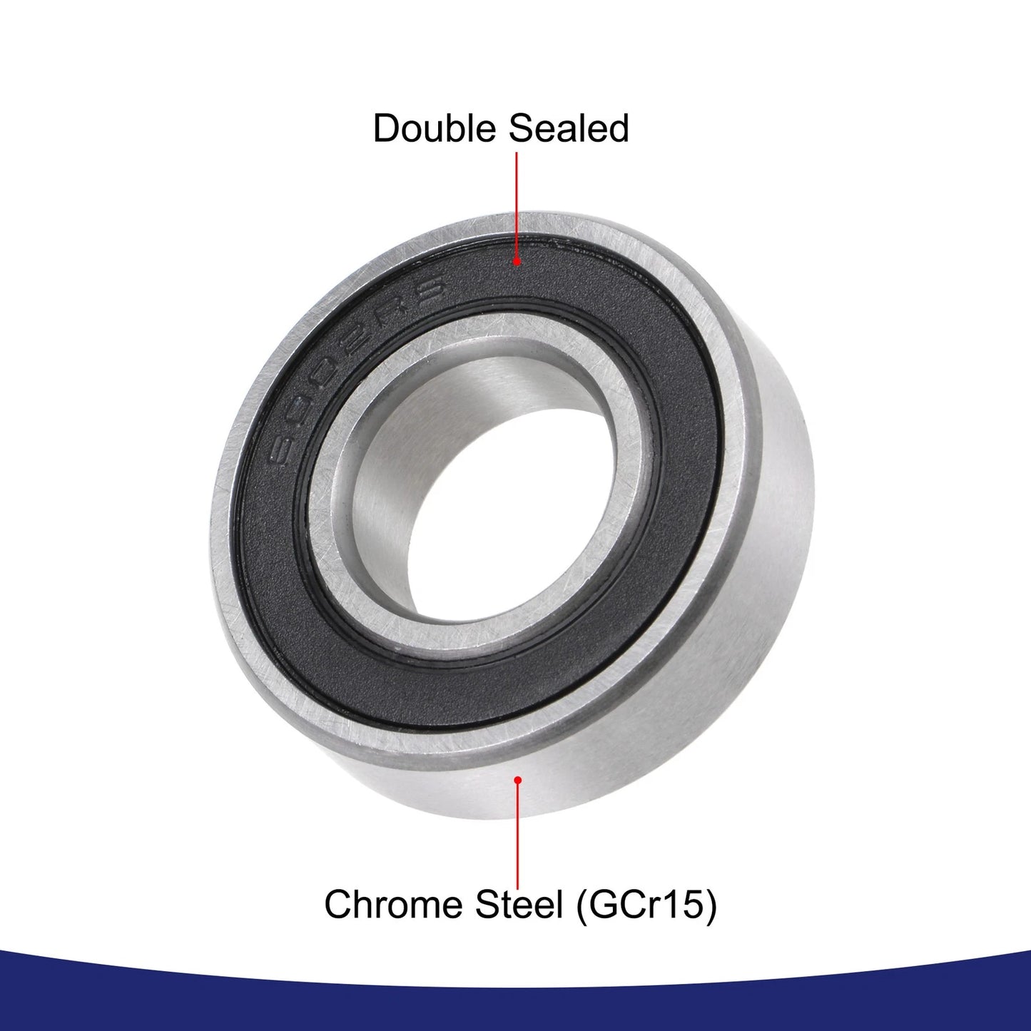 2 x 15x32x9mm Ball Bearing Double Sealed ABEC-1 for Industrial Machinery