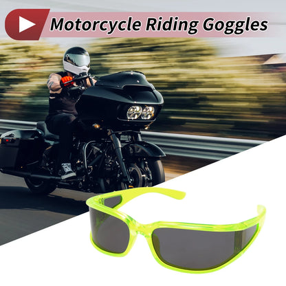Motorcycle Riding Goggles Gray Lens Green Frame Triacetyl Cellulose