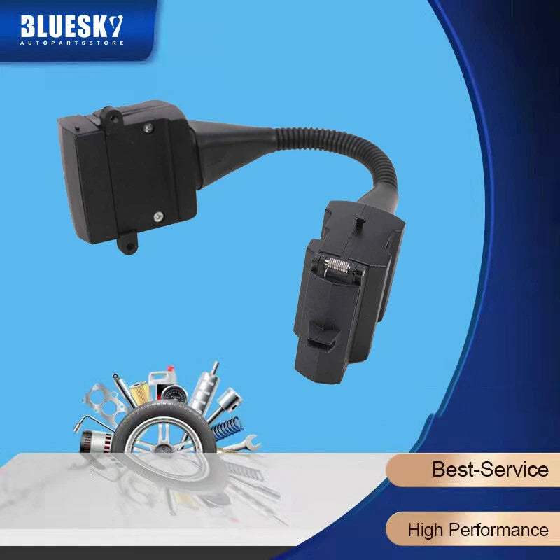 12 Pin Male to 7 Pin Flat Female Socket Adaptor for Trailer Caravan (N/A)