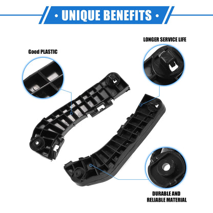 Pair Front Left Right Bumper Brackets Support Cover for Toyota Camry Black