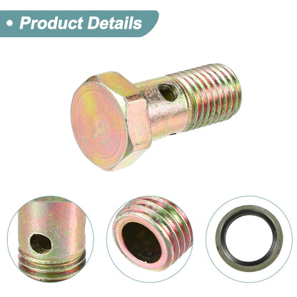 Bolt Screw / M12x1.5 32mm / 3-Hole Hollow Bolt Screw with Washer for Motorcycle