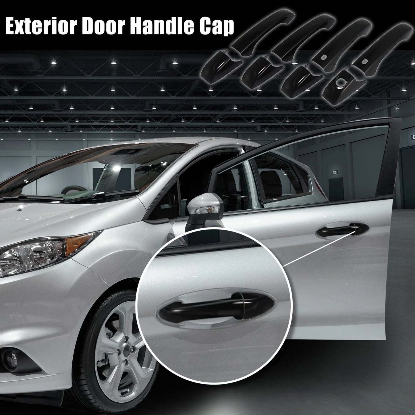 4pcs Door Trim Covers Handle for Jeep/Dodge/Chrysler Glossy Black