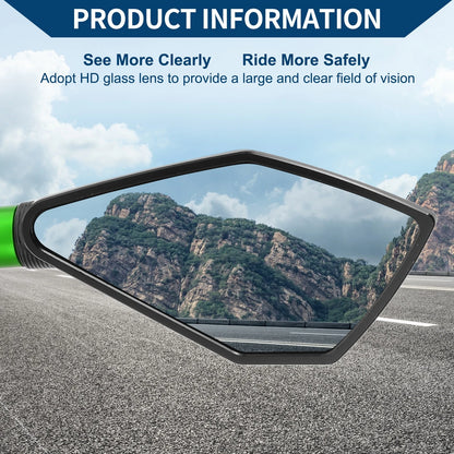 M8/M10 Rear View Mirror Prismatic Black Green Aluminum for M8/M10 Motorcycle