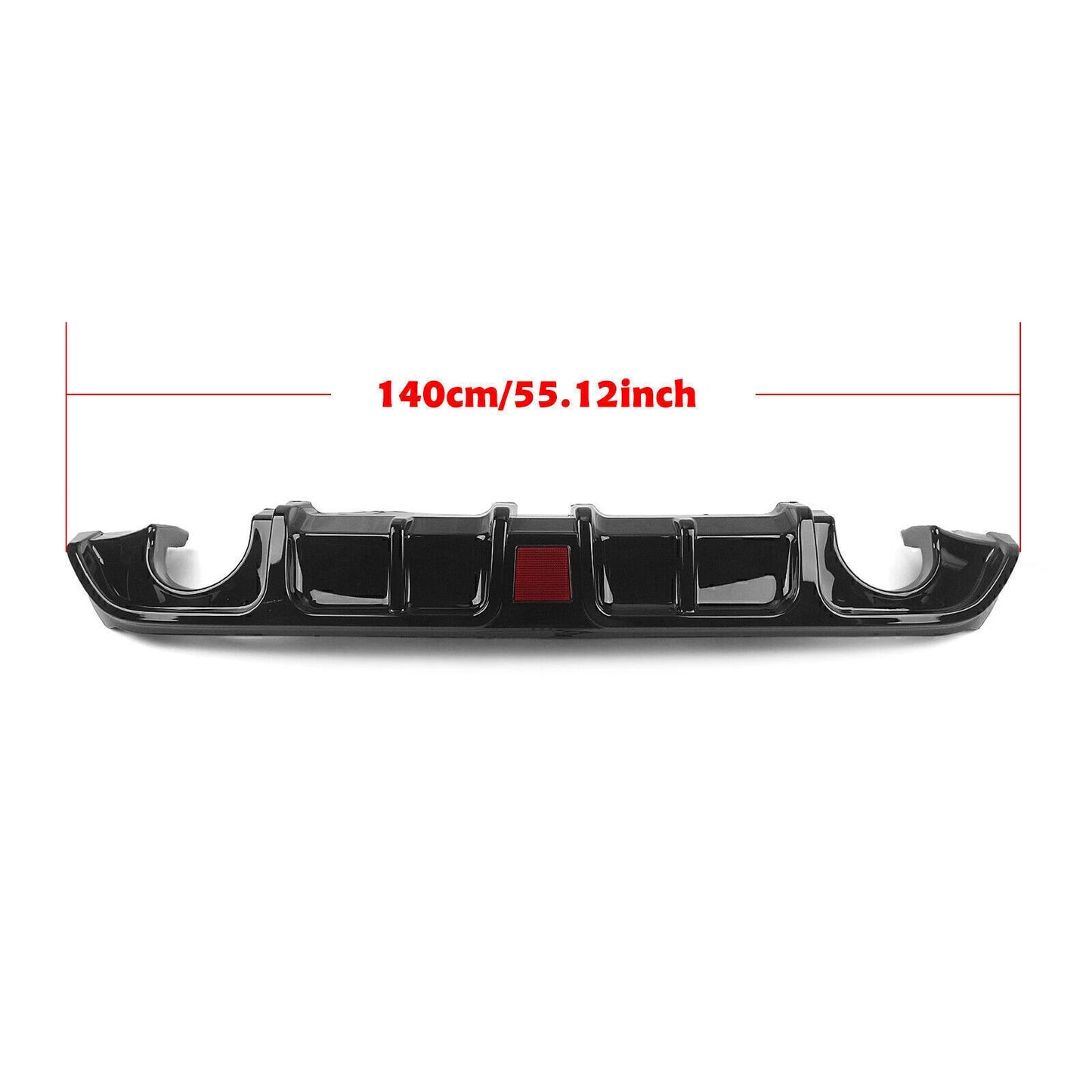 Rear Bumper Diffuser Lip for Infiniti Q60 (2017-2022) Gloss Black W/Light
