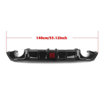 Rear Bumper Diffuser Lip for Infiniti Q60 (2017-2022) Gloss Black W/Light